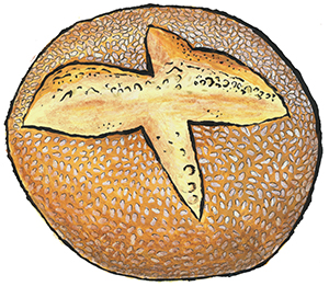 sesame-semolina-round