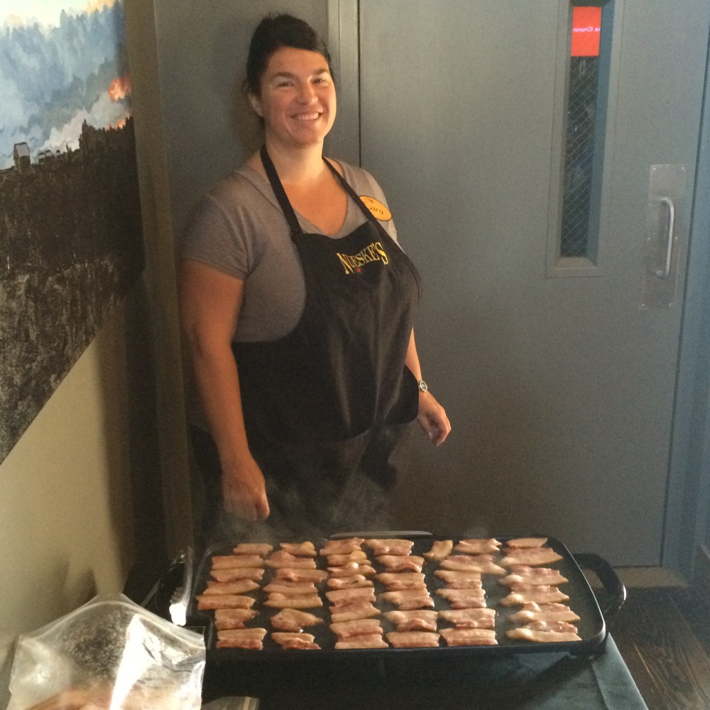 Sara from Nueske's serves up the bacon!