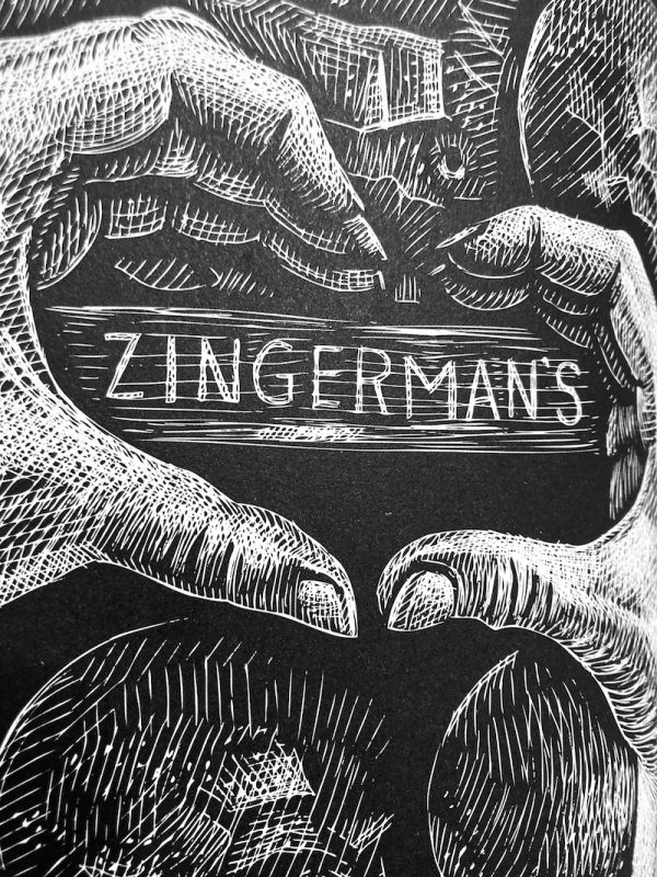 Illustration of hands in a heart shape framing Zingerman's