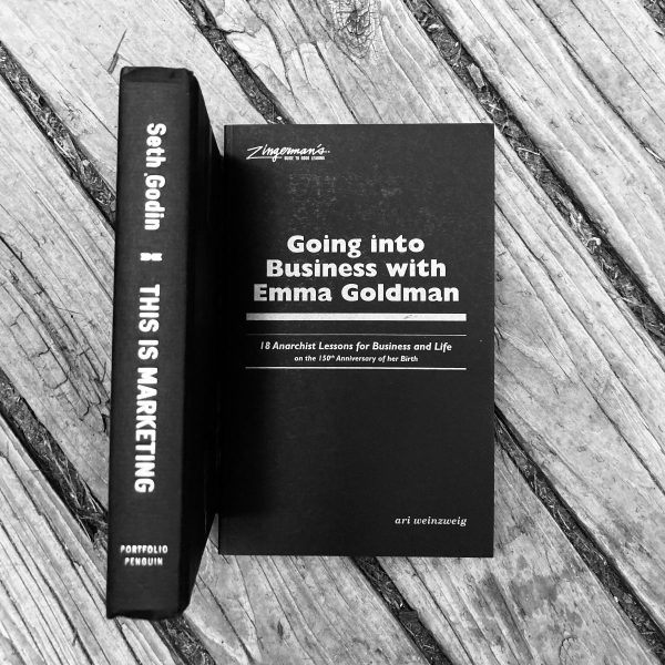 Cover of leadership book—Going into Business with Emma Goldman marketing