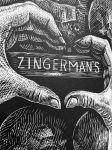 Illustratino. of hands in a heart shape framing Zingerman's
