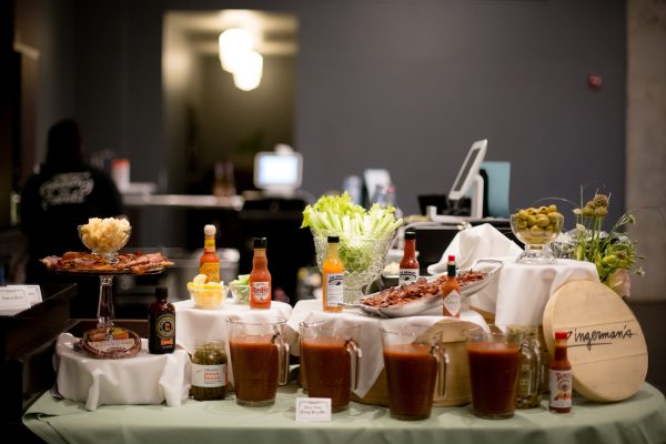 camp bacon event bloody mary bar